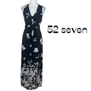 Seven7 Black and White Floral Maxi Dress